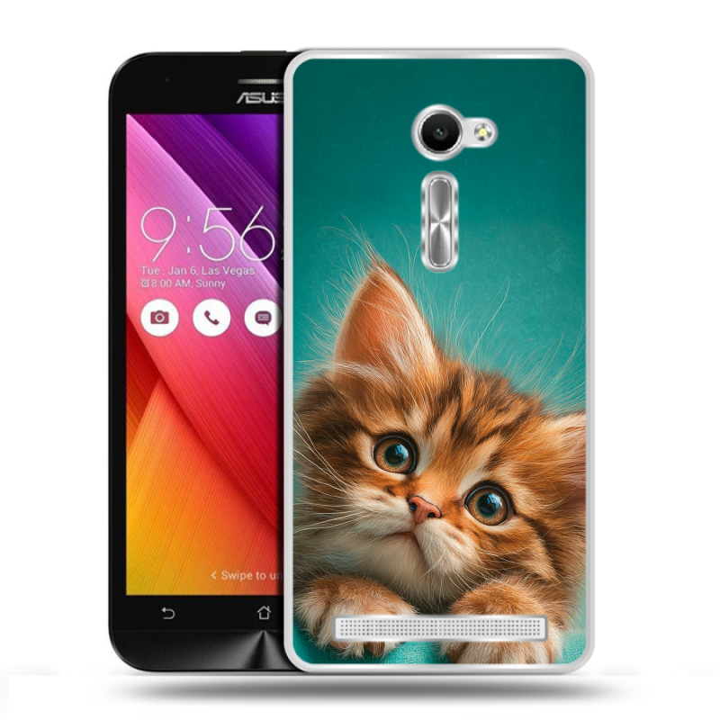 Пластиковый чехол на Asus Zenfone 2 5 с принтом котенок Пластиковый чехол на Asus Zenfone 2 5 с принтом котенок