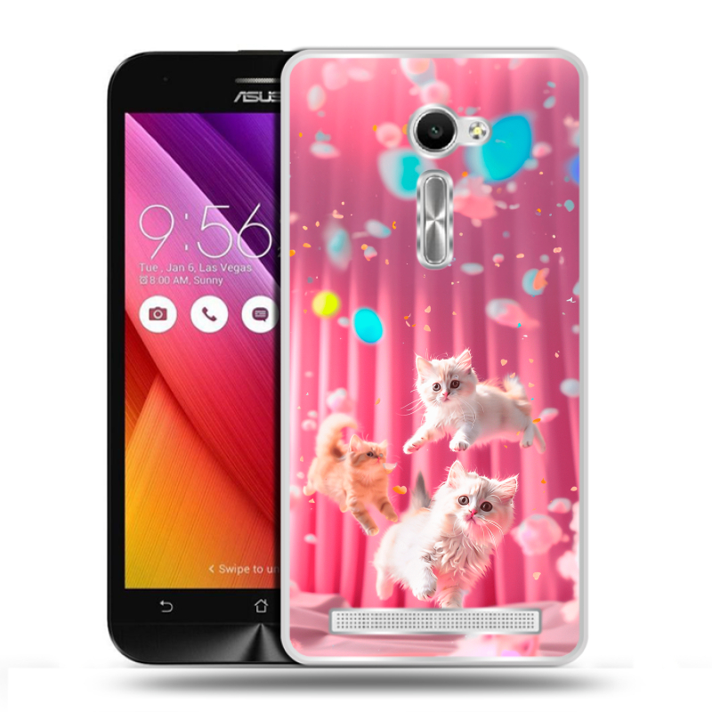 Пластиковый чехол на Asus Zenfone 2 5 с принтом милые котики Пластиковый чехол на Asus Zenfone 2 5 с принтом милые котики
