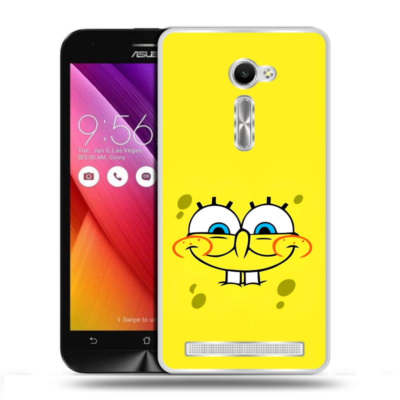 Пластиковый чехол на Asus Zenfone 2 5 с принтом спанчбоб спанч боб Пластиковый чехол на Asus Zenfone 2 5 с принтом спанчбоб спанч боб