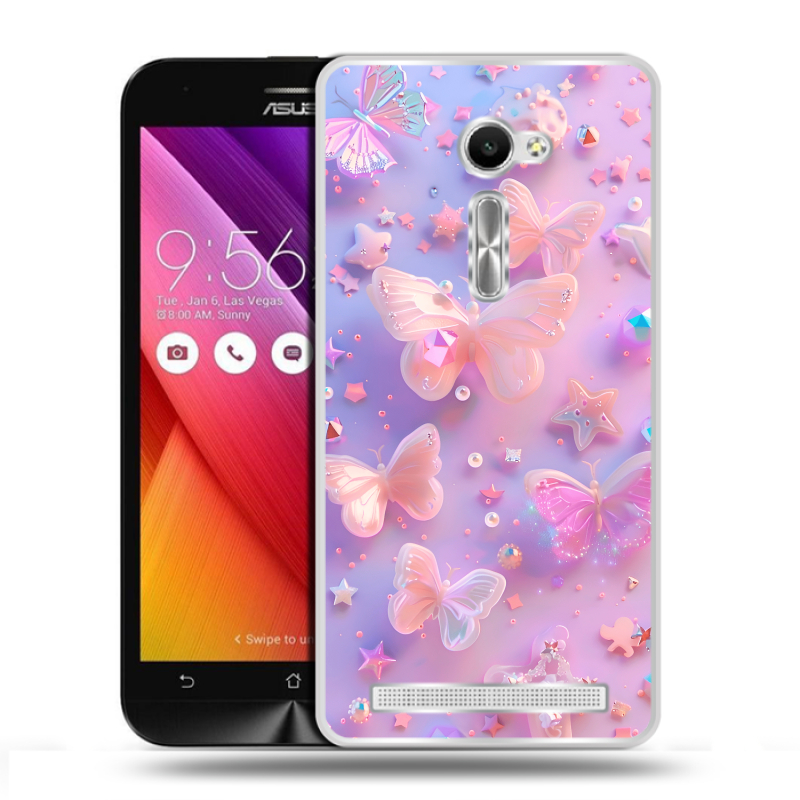 Пластиковый чехол на Asus Zenfone 2 5 с принтом Бабочки Пластиковый чехол на Asus Zenfone 2 5 с принтом Бабочки