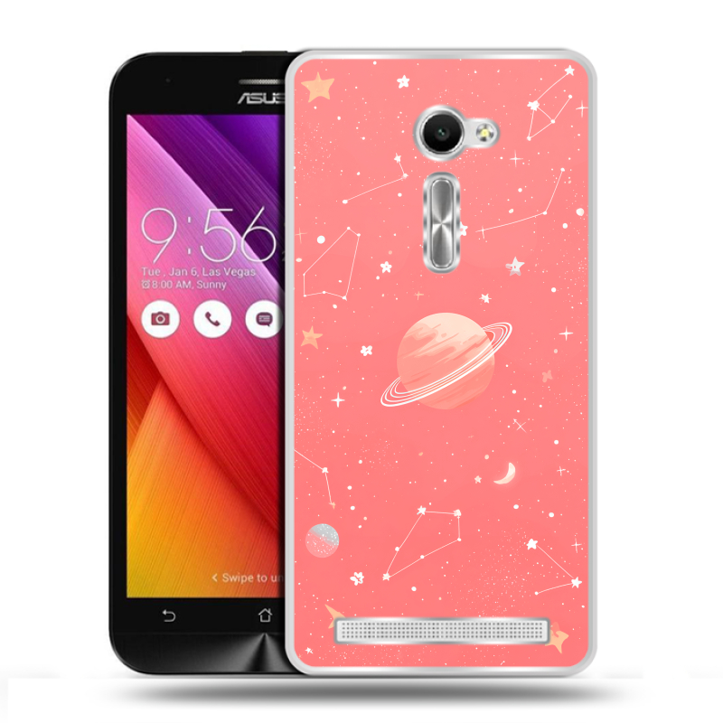 Пластиковый чехол на Asus Zenfone 2 5 с принтом Розовый космос Пластиковый чехол на Asus Zenfone 2 5 с принтом Розовый космос