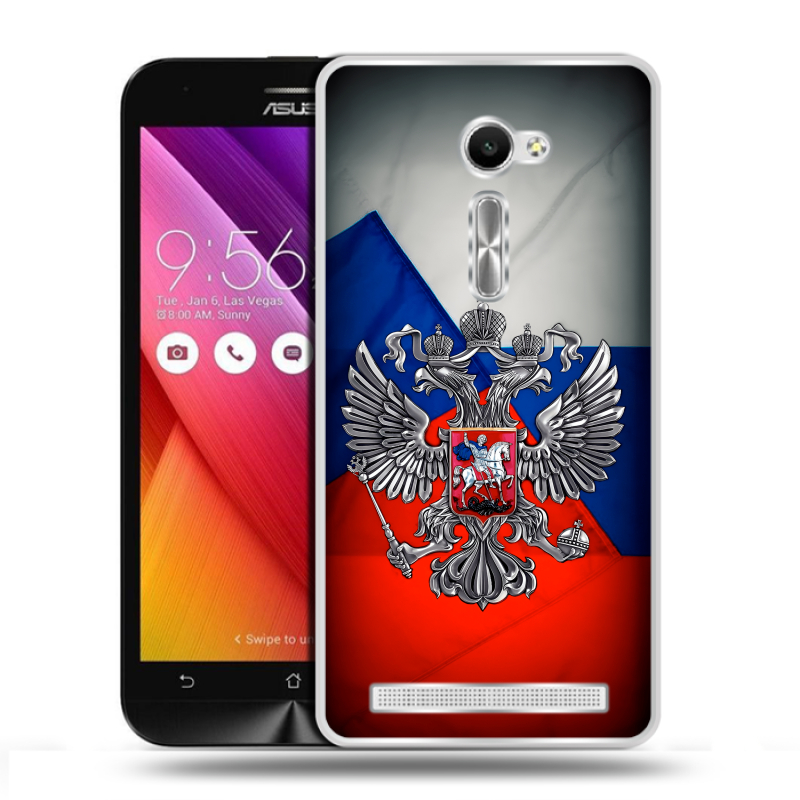 Пластиковый чехол на Asus Zenfone 2 5 с принтом Флаг России Пластиковый чехол на Asus Zenfone 2 5 с принтом Флаг России