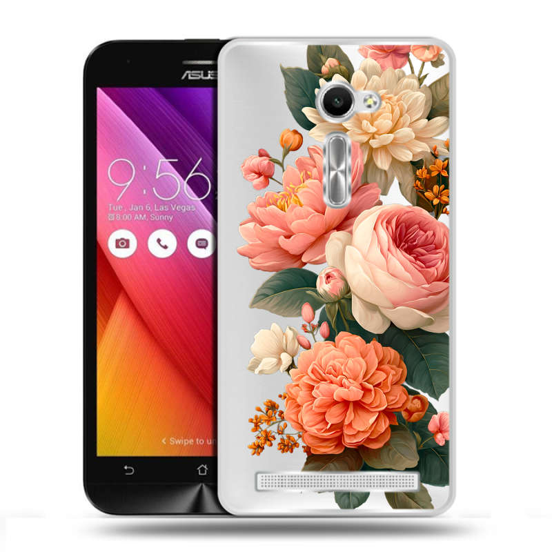 Пластиковый чехол на Asus Zenfone 2 5 с принтом цветы Пластиковый чехол на Asus Zenfone 2 5 с принтом цветы