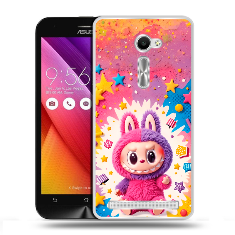 Пластиковый чехол на Asus Zenfone 2 5 с принтом Labubu Лабубу Пластиковый чехол на Asus Zenfone 2 5 с принтом Labubu Лабубу