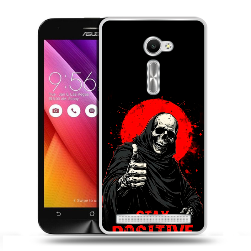Пластиковый чехол на Asus Zenfone 2 5 с принтом смешной скелет Пластиковый чехол на Asus Zenfone 2 5 с принтом смешной скелет
