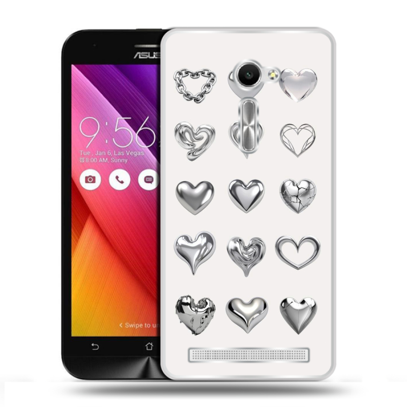 Пластиковый чехол на Asus Zenfone 2 5 с принтом Y2K сердечки Пластиковый чехол на Asus Zenfone 2 5 с принтом Y2K сердечки
