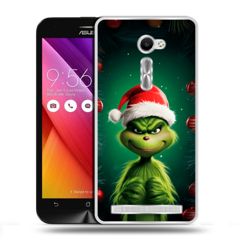 Пластиковый чехол на Asus Zenfone 2 5 с принтом Гринч Новый год Рождество Пластиковый чехол на Asus Zenfone 2 5 с принтом Гринч Новый год Рождество