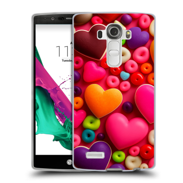 Силиконовый чехол на LG G4 с принтом Сердечки Силиконовый чехол на LG G4 с принтом Сердечки