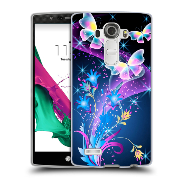 Силиконовый чехол на LG G4 с принтом Бабочки Силиконовый чехол на LG G4 с принтом Бабочки