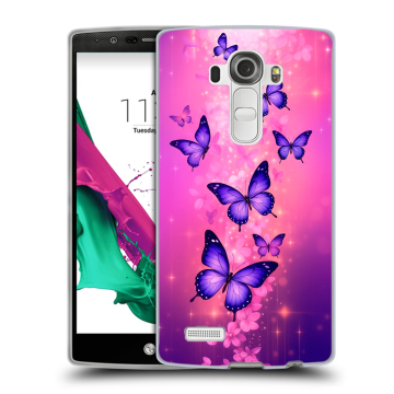 Силиконовый чехол на LG G4 с принтом Бабочки Силиконовый чехол на LG G4 с принтом Бабочки