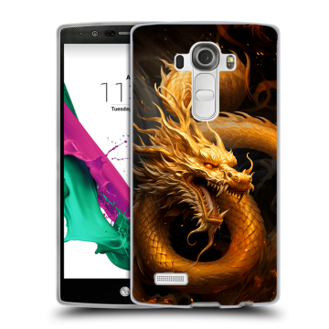 Силиконовый чехол на LG G4 с принтом Золотой дракон Силиконовый чехол на LG G4 с принтом Золотой дракон