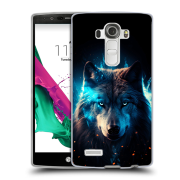 Силиконовый чехол на LG G4 с принтом Волк ночной