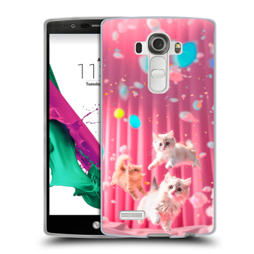 Силиконовый чехол на LG G4 с принтом милые котики