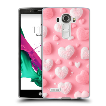 Силиконовый чехол на LG G4 с принтом Сердечки Силиконовый чехол на LG G4 с принтом Сердечки