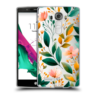 Силиконовый чехол на LG G4 с принтом Цветы паттерн Силиконовый чехол на LG G4 с принтом Цветы паттерн