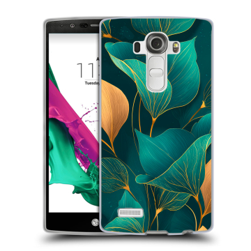 Силиконовый чехол на LG G4 с принтом Листья и золото Силиконовый чехол на LG G4 с принтом Листья и золото