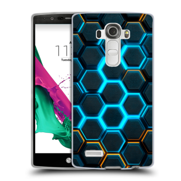 Силиконовый чехол на LG G4 с принтом Неоновые соты Силиконовый чехол на LG G4 с принтом Неоновые соты