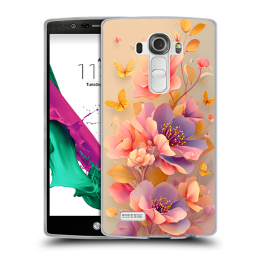 Силиконовый чехол на LG G4 с принтом Цветы и бабочки
