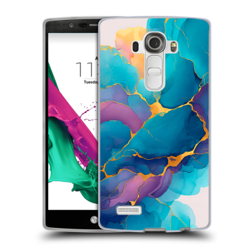 Силиконовый чехол на LG G4 с принтом Мрамор блестки