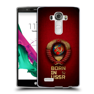 Силиконовый чехол на LG G4 с принтом Флаг Герб СССР