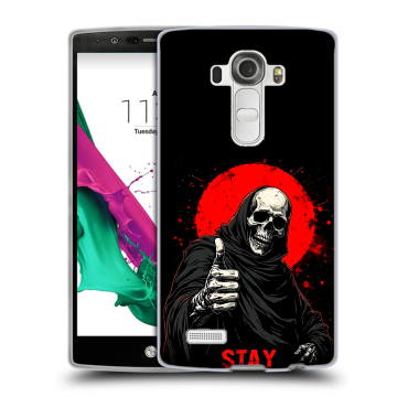Силиконовый чехол на LG G4 с принтом смешной скелет