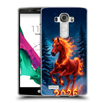 Силиконовый чехол на LG G4 с принтом Новый год коня