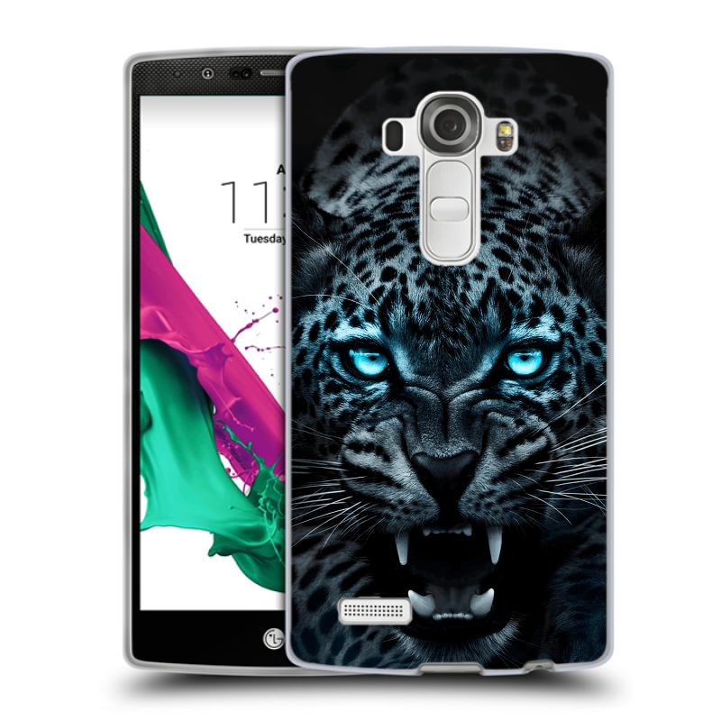 Силиконовый чехол на LG G4 с принтом Темный леопард Силиконовый чехол на LG G4 с принтом Темный леопард