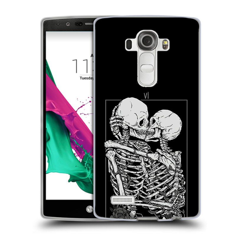Силиконовый чехол на LG G4 с принтом Поцелуй скелетов Силиконовый чехол на LG G4 с принтом Поцелуй скелетов