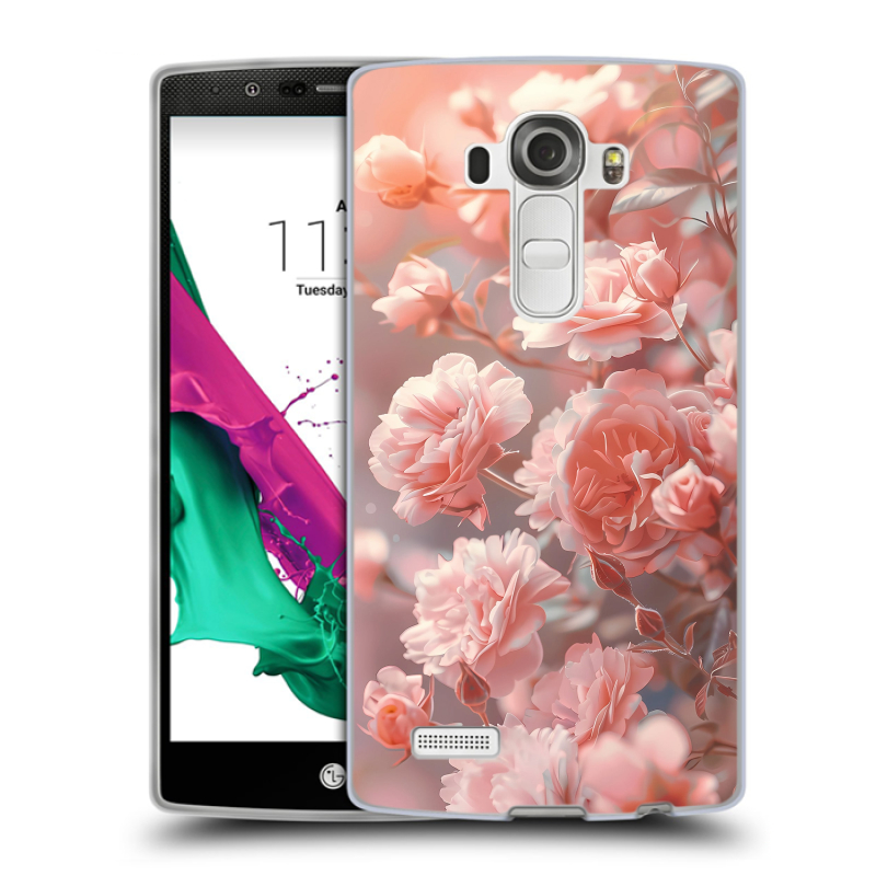 Силиконовый чехол на LG G4 с принтом Розовые розы Силиконовый чехол на LG G4 с принтом Розовые розы