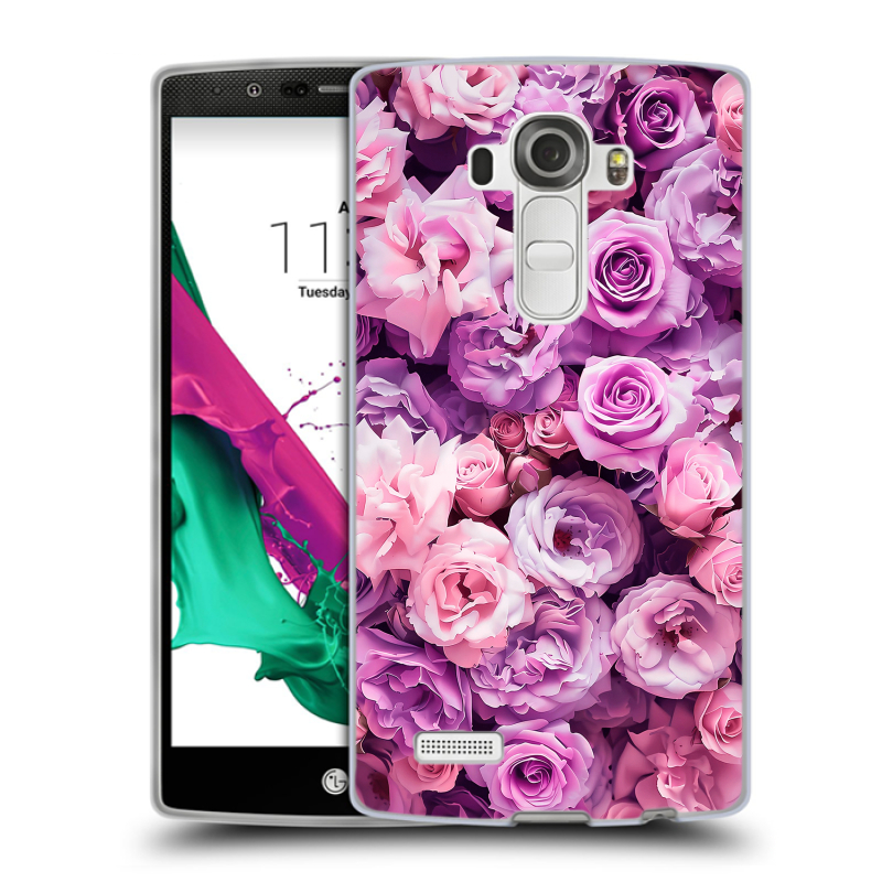 Пластиковый чехол на LG G4 с принтом лавандовые розы Пластиковый чехол на LG G4 с принтом лавандовые розы