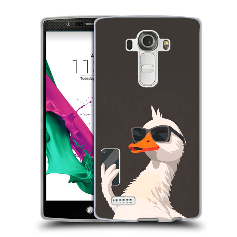 Силиконовый чехол на LG G4 с принтом утка в очках Силиконовый чехол на LG G4 с принтом утка в очках