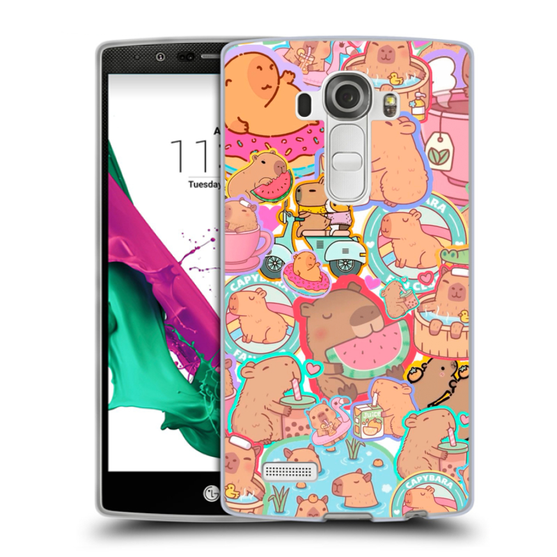 Пластиковый чехол на LG G4 с принтом капибары Пластиковый чехол на LG G4 с принтом капибары