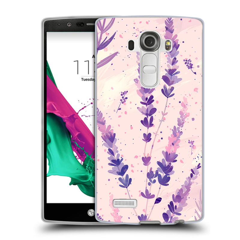 Силиконовый чехол на LG G4 с принтом цветы лаванда Силиконовый чехол на LG G4 с принтом цветы лаванда
