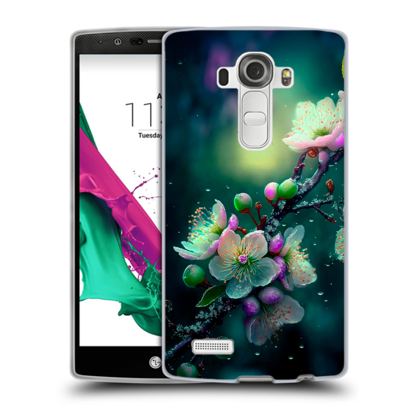 Пластиковый чехол на LG G4 с принтом Цветы и мрамор Пластиковый чехол на LG G4 с принтом Цветы и мрамор
