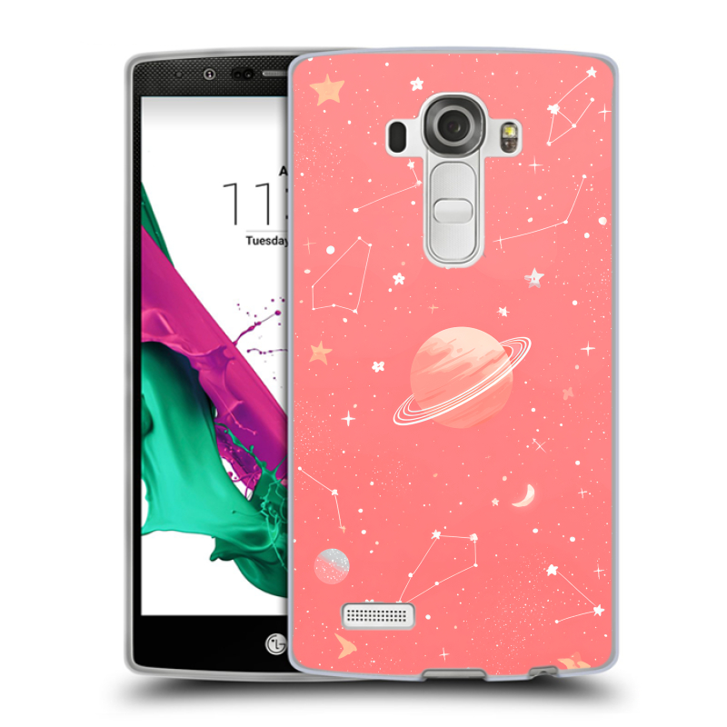 Силиконовый чехол на LG G4 с принтом Розовый космос Силиконовый чехол на LG G4 с принтом Розовый космос