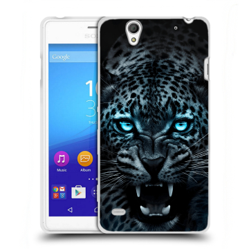 Пластиковый чехол на Sony Xperia C4 с принтом Темный леопард Пластиковый чехол на Sony Xperia C4 с принтом Темный леопард