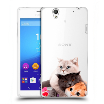 Пластиковый чехол на Sony Xperia C4 с принтом Кошки Пластиковый чехол на Sony Xperia C4 с принтом Кошки
