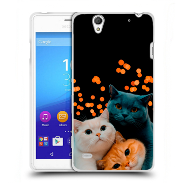 Пластиковый чехол на Sony Xperia C4 с принтом Кошки Пластиковый чехол на Sony Xperia C4 с принтом Кошки