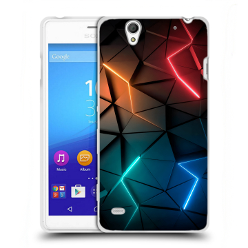Пластиковый чехол на Sony Xperia C4 с принтом Абстракция неон Пластиковый чехол на Sony Xperia C4 с принтом Абстракция неон