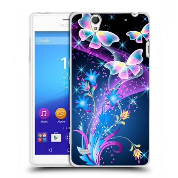 Пластиковый чехол на Sony Xperia C4 с принтом Бабочки Пластиковый чехол на Sony Xperia C4 с принтом Бабочки