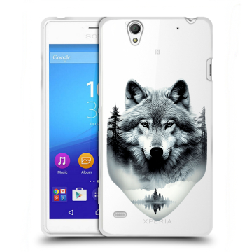 Пластиковый чехол на Sony Xperia C4 с принтом Волк в лесу