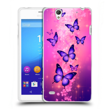 Пластиковый чехол на Sony Xperia C4 с принтом Бабочки Пластиковый чехол на Sony Xperia C4 с принтом Бабочки