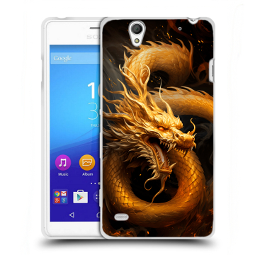 Пластиковый чехол на Sony Xperia C4 с принтом Золотой дракон Пластиковый чехол на Sony Xperia C4 с принтом Золотой дракон