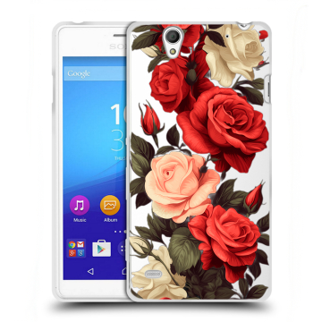 Пластиковый чехол на Sony Xperia C4 с принтом Розы Пластиковый чехол на Sony Xperia C4 с принтом Розы
