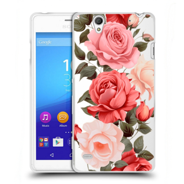 Пластиковый чехол на Sony Xperia C4 с принтом Розы