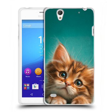 Пластиковый чехол на Sony Xperia C4 с принтом котенок Пластиковый чехол на Sony Xperia C4 с принтом котенок