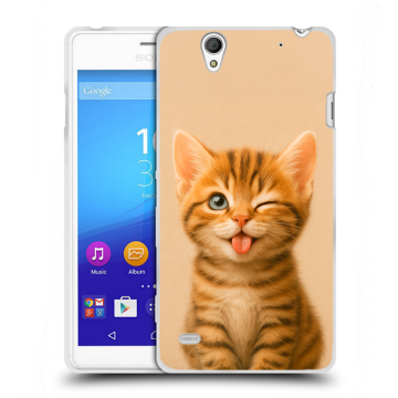 Пластиковый чехол на Sony Xperia C4 с принтом котенок Пластиковый чехол на Sony Xperia C4 с принтом котенок