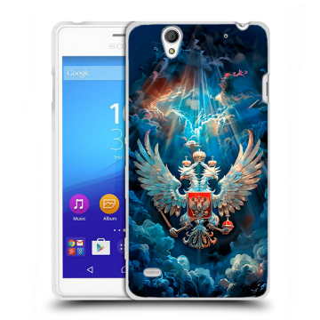 Пластиковый чехол на Sony Xperia C4 с принтом Герб флаг России Пластиковый чехол на Sony Xperia C4 с принтом Герб флаг России