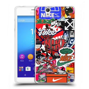 Пластиковый чехол на Sony Xperia C4 с принтом Найк Nike яркий Пластиковый чехол на Sony Xperia C4 с принтом Найк Nike яркий