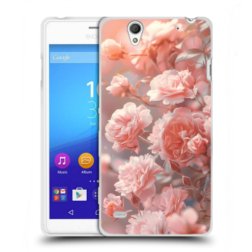 Пластиковый чехол на Sony Xperia C4 с принтом Розовые розы Пластиковый чехол на Sony Xperia C4 с принтом Розовые розы